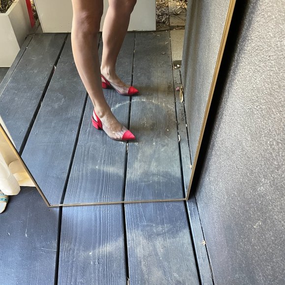 CREATURES OF COMFORT Gloria Red Clear Low Block Heels, Size 36 - Picture 10 of 16